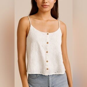 Painted Threads Elegant White Lace Top